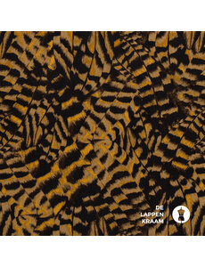  Satijn met dierenprint goudbruin-zwart