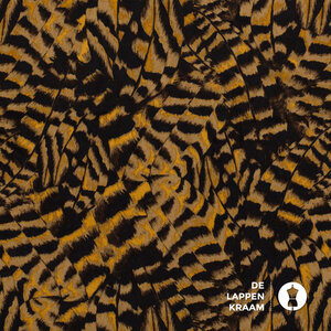  Satijn met dierenprint goudbruin-zwart