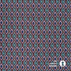  Viscose crepe met retroprint en lurex paarstinten