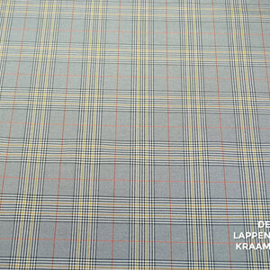 Coupon 264 Bengaline stof grijze ruit 170 x 150