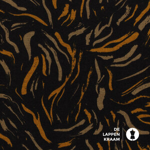 Gebreide punta met abstracte print in okertinten