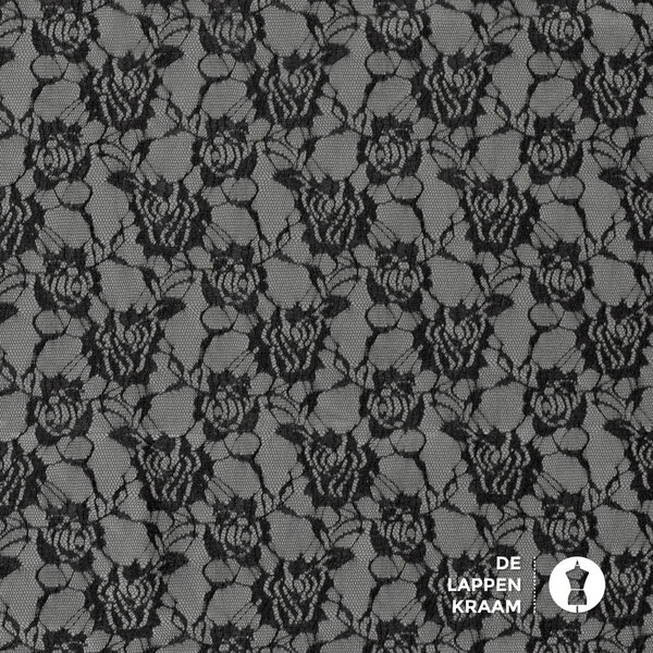 SALE Punta stof met opgelegd kant grijs