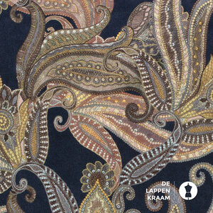 Scuba suede met paisleydessin blauw