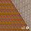 Viscose crepe stof met retroprint en lurex okergeel