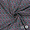 Viscose crepe stof met retroprint en lurex paarstinten