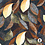 Viscose tricot stof met abstracte bladprint bruintinten
