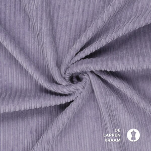  Ribfluweel hoog-laag met teddy binnenkant lila