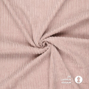  Ribfluweel hoog-laag met teddy binnenkant oudrose