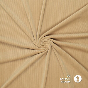 Tricot ribfluweel zand