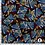 Coupon 36 Punta abstract blauw rood met blaadjes 170 x 150 cm