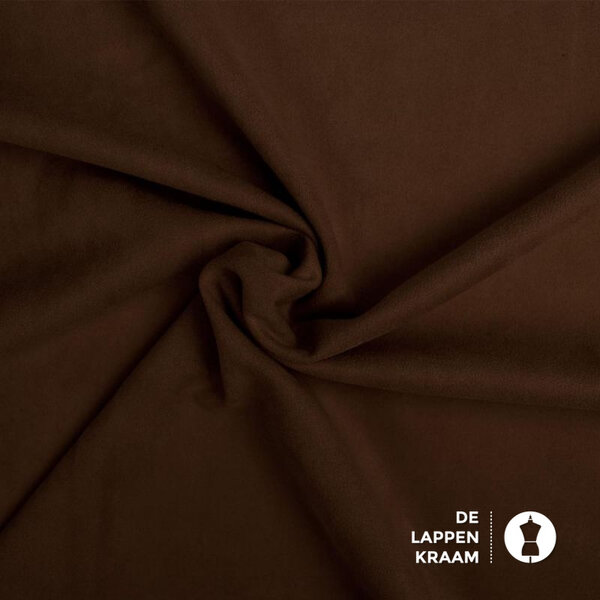 Scuba suede stof donkerbruin