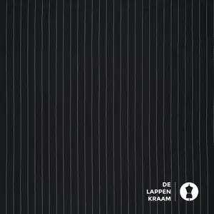  Stretchstof donkerblauw met krijtstreep