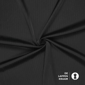  Satijn zwart met zwarte lurex krijtstreep