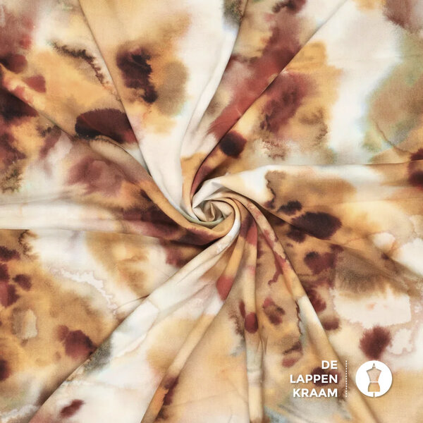 Viscose stof tye dye bruintinten