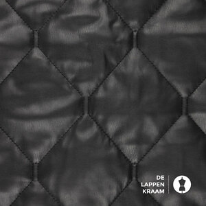  Kunstleer gestept zwart