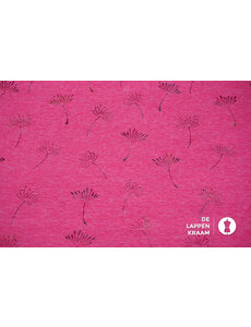  Fleecejogging roze gemeleerd met folie blaasbloemen