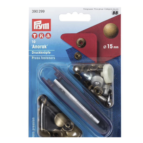 Prym Drukknoop 15mm brons pak van 10 stuks