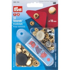 Prym Drukknoop 15mm goud pak van 10 stuks
