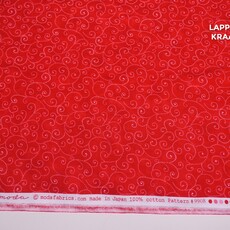  Japans quiltkatoen rood met krulmotief