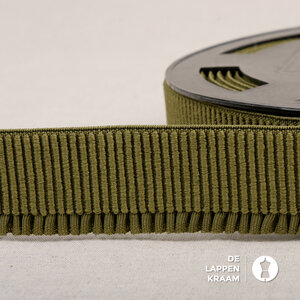  Ruche elastiek 60mm kaki per decimeter