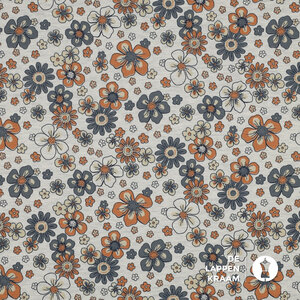 Tricot stof met kleine bloemetjes ecru