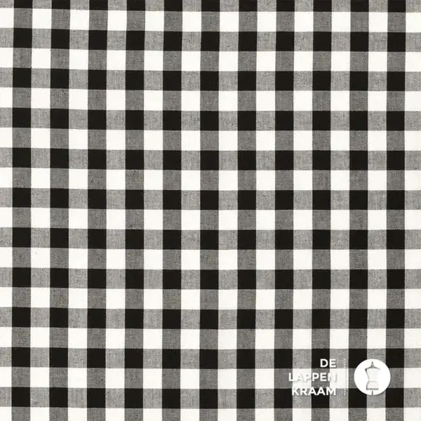 Geruit katoen zwart-wit
