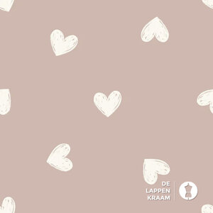 Waterafstotende stof roze met hartjes