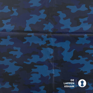 Stof voor regenponcho army blauw