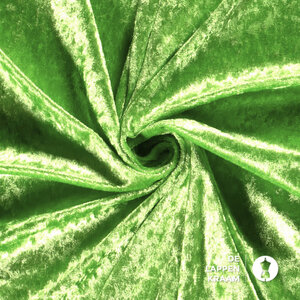 Velours de panne stof limegroen