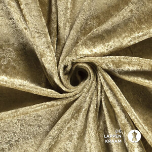 Velours de panne stof goudbeige
