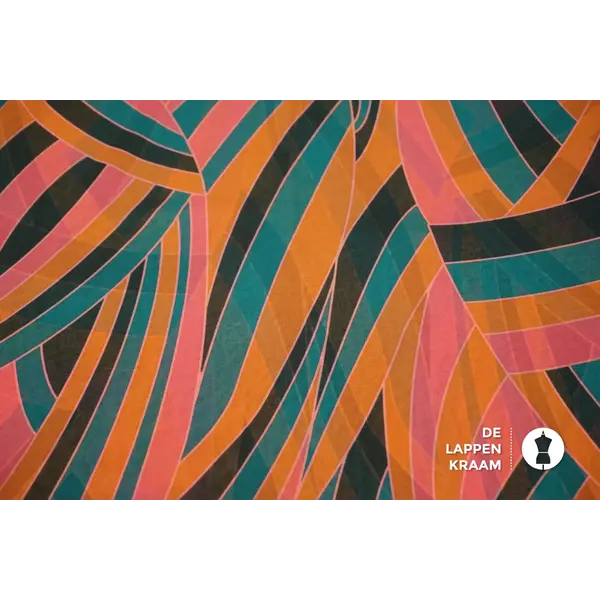 SALE Chiffon met gekleurd lijnenspel