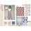 Keperstretch met abstracte print zalm-lila