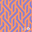 Keperstretch met abstracte print in lila en oranje