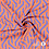Keperstretch met abstracte print in lila en oranje