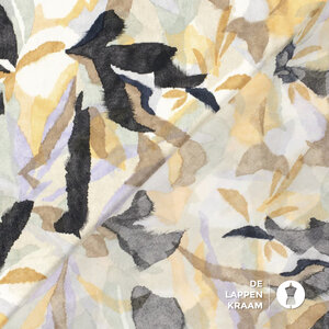  Satijn met aquarelprint in beigetinten