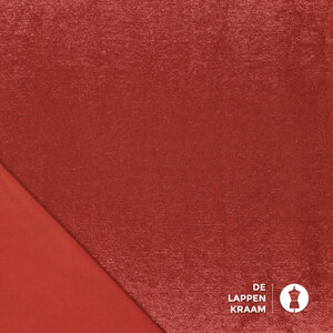 Tricot met glimmend laagje in rood