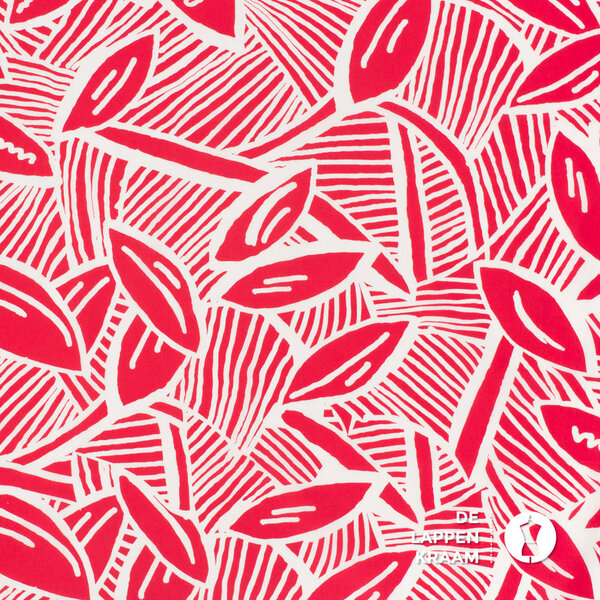 *** Dunne stretchpopeline stof in felroze met witte streepjes