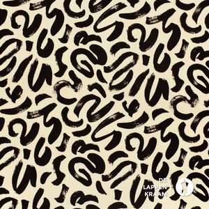 Viscose tricot beige met krabbeltjes