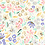 Dunne stretchpopeline stof wit met pastelkleurige bloemenprint