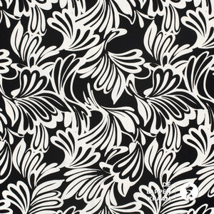 Tricot in zwart wit met psychedelische print