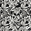 Tricot stof in zwart wit met psychedelische print