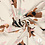 Linnenmix naturel met rustige bloemenprint in bruin grijs en roze