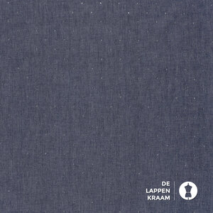 Chambray denim met steentjes marineblauw