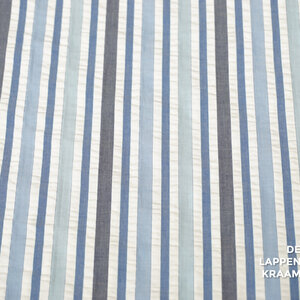 Gestreepte seersucker blauw-wit