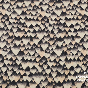  Crinkle katoen antraciet met hartjes