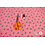 Coupon 64 Travelstof roze met panterprint en vlindertjes 170 x 150 cm