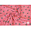Coupon 64 Travelstof roze met panterprint en vlindertjes 170 x 150 cm