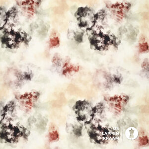  Satijn viscose met stretch met wolkendessin bruin