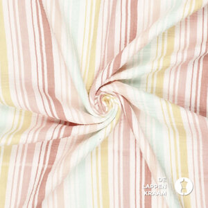  Mousseline met verticale pastelstrepen