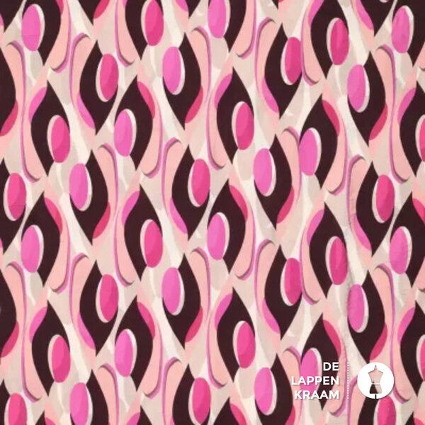 SALE Viscosemix met retrodessin roze